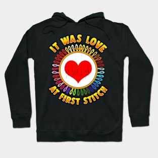 Creative It Was Love At First Stitch Funny Craft Lover Gift Hoodie